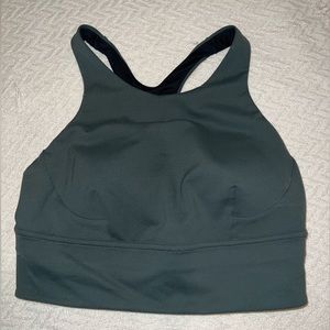 Lululemon Smoked Spruce Wunder Train Longline Sports Bra, Medium Support, Size 8
